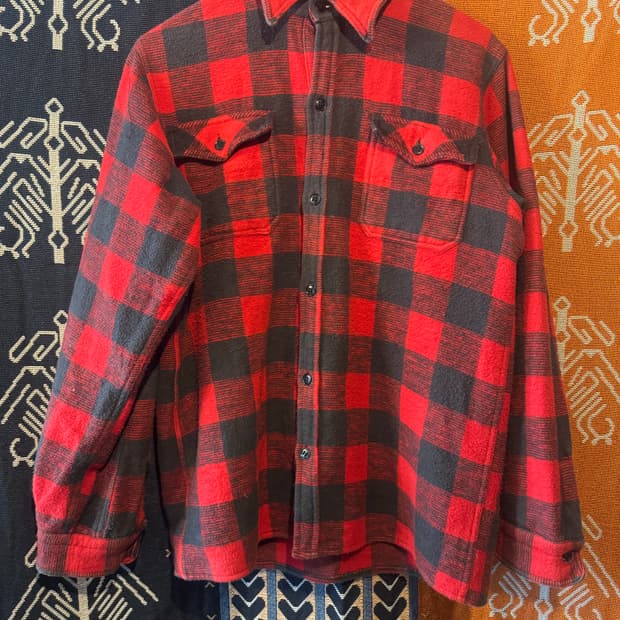 USA (울)폴라넬 체크  셔츠 레드