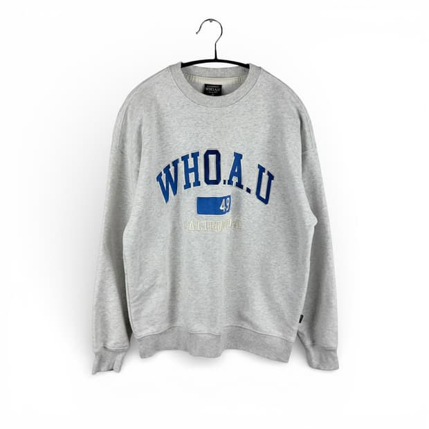 (S) 후아유 패치로고 맨투맨 라이트그레이