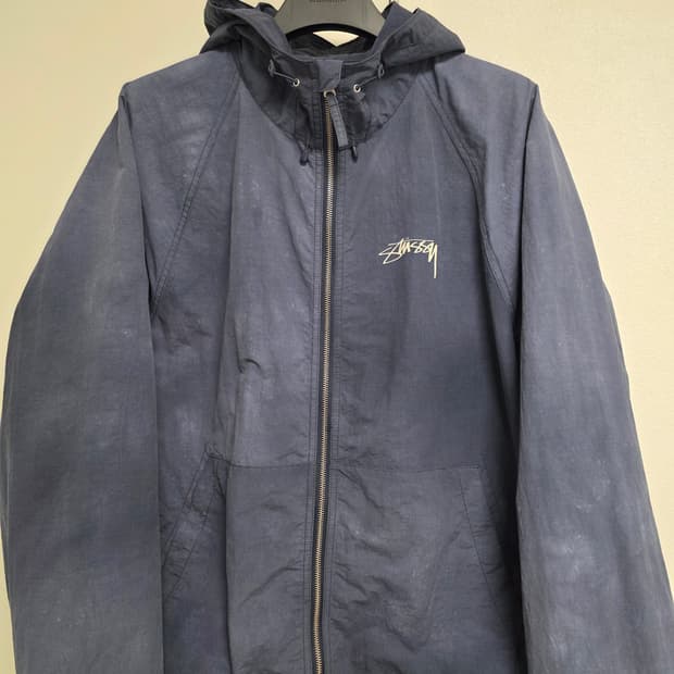 스투시 비치 쉘 바람막이 XL 네이비