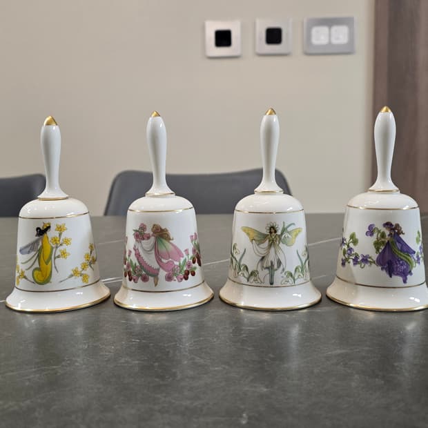 1979 Franklin Porcelain 플라워 도자기 벨