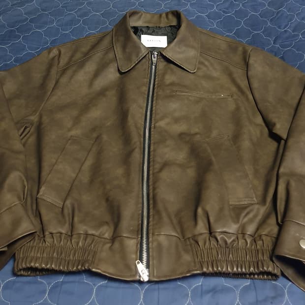 RAYGUN 빈티지에이징 레더 봄버자켓 다크브라운 (F)