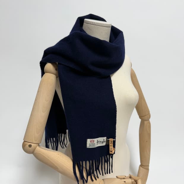 [캐시미어 100%] 프링글 오브 스코틀랜드 네이비 머플러