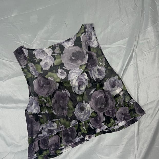 ✨vintage flower purple sleeveless✨