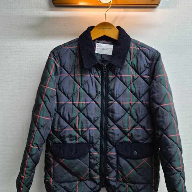 우먼 M) siero 시에로 타탄체크 퀼팅자켓 팝니다