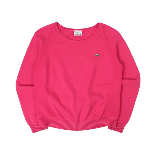 라코스테 우먼스 핑크 울 니트