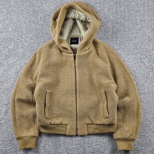 띠어리 부클 플리스 크롭 후드 집업 ( S ) / 11279