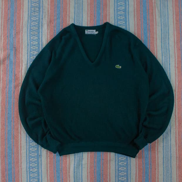 70s IZOD 라코스테 아크릴 브이넥 니트