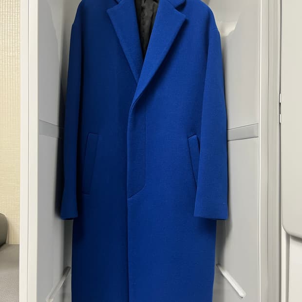 시스템옴므 캐시미어 코발트블루 오버핏 코트 95사이즈