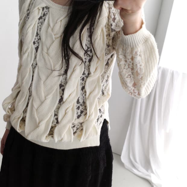 lace see-through knit