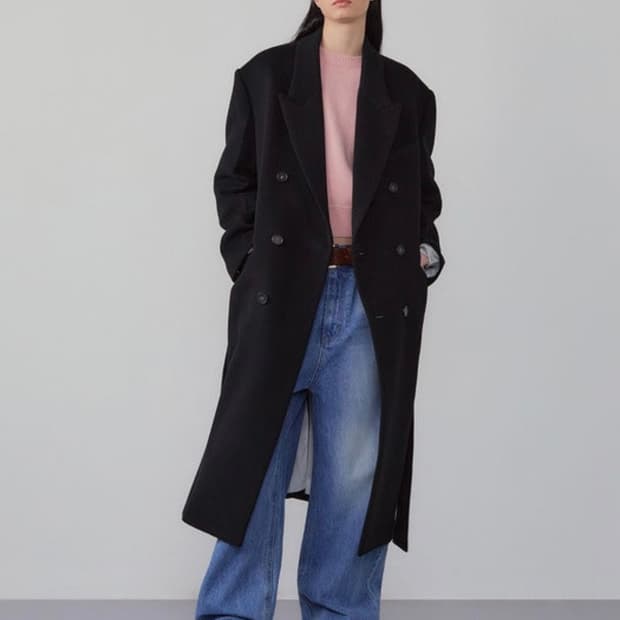 인스턴트펑크 오버사이즈 울 더블 코트 