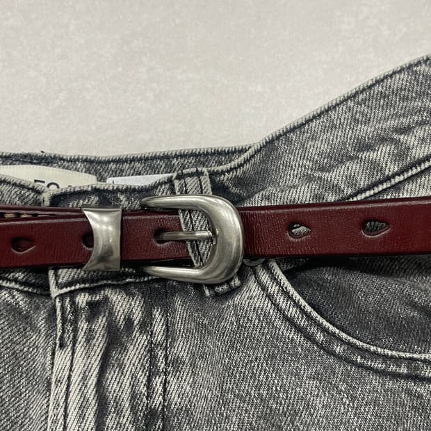 버건디 클래식 가죽벨트 