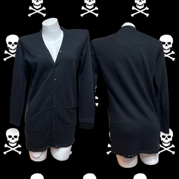 PPFM stud cardigan punk zipper skull