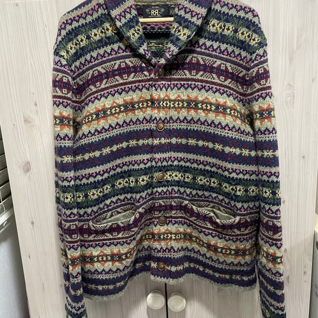 RRL 더블알엘 페어아일 울 캐시미어 가디건 L