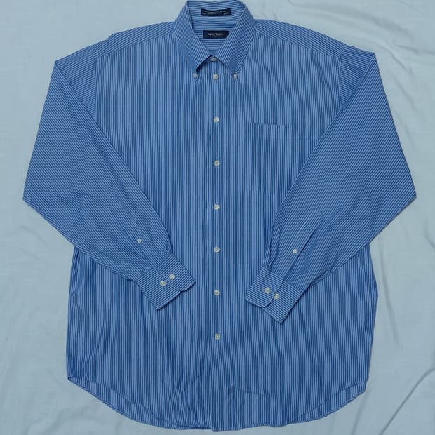 [XXL/110] 노티카 클래식 코튼 스트라이프 셔츠 (블루)