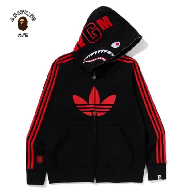 Bape X Adidas SHARK Full Zip Hoodie