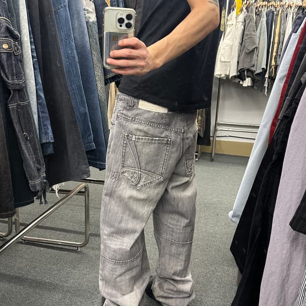 34) ROCAWEAR 로카웨어 그레이 데님팬츠 올드스쿨 힙합팬츠