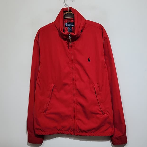 (L) 랄프로렌 폴로 자켓 빨강 하이넥 로고 점퍼 캐주얼 