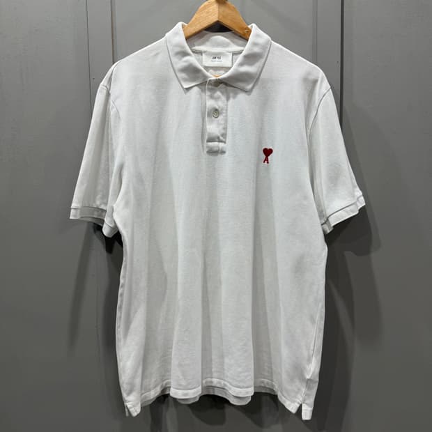 2XL 아미 ami 스몰 히트 로고 반팔 카라 티셔츠