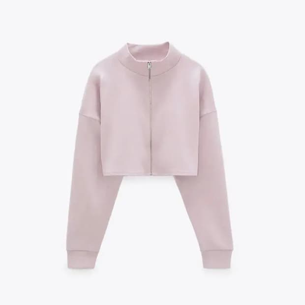 zara 자라 코튼 져지 집업 쿨라벤더 페일제이드 클리시어