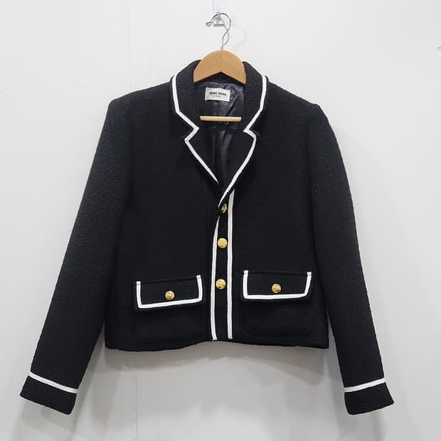 [F] 트위드 자켓 블랙 금장단추 여성 프리사이즈
