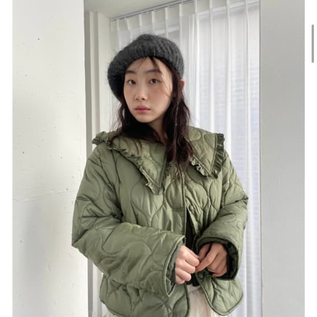 김아홉 레이스 경량패딩 (블랙)