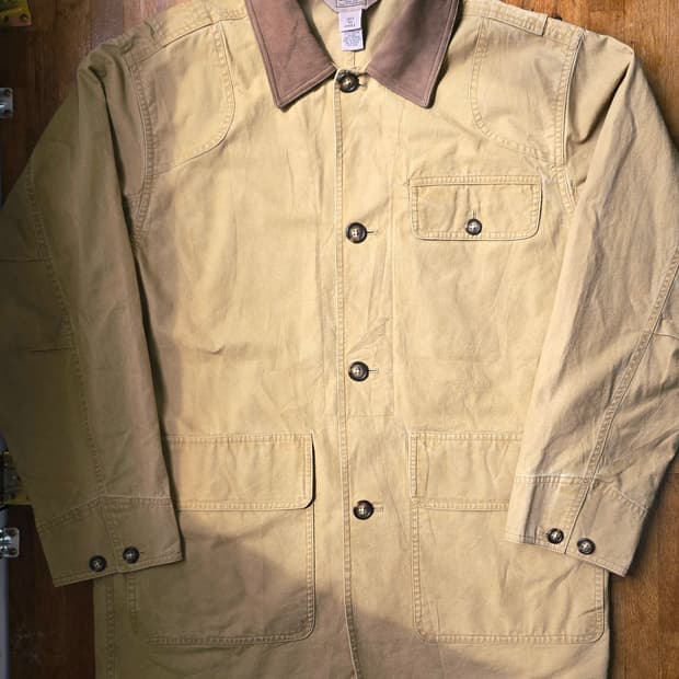 L.L.Bean 헌팅 자켓 소가죽 카라 