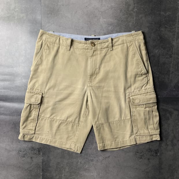 TOMMY HILFIGER 토미힐피거 베이지 카고 하프팬츠 A01136