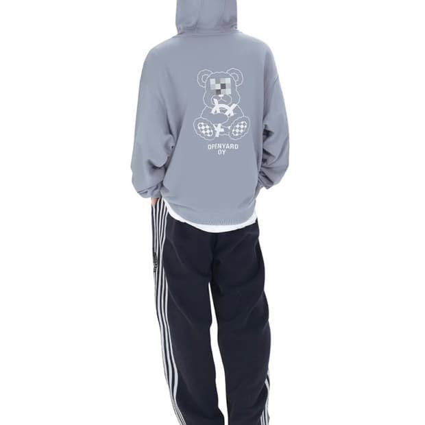 (택O) 오와이 OY 모자이크 오돌리 후드집업 (블루그레이)