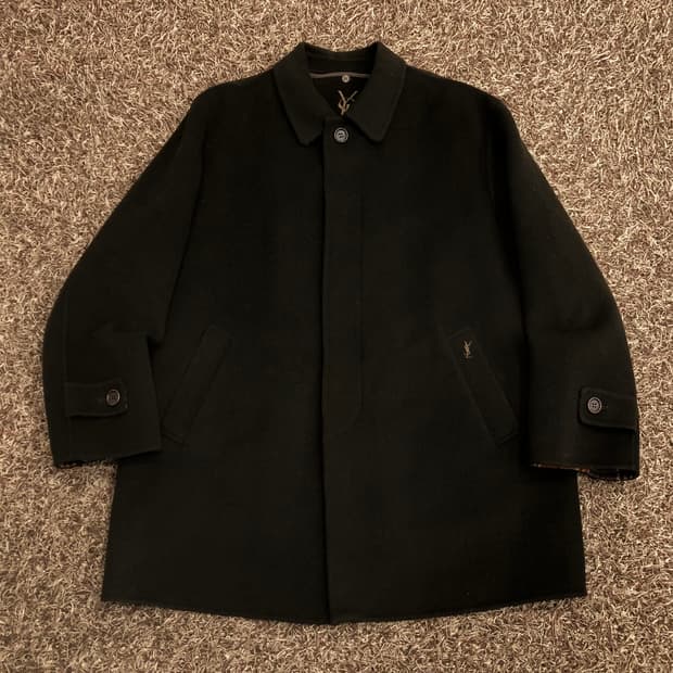 입생로랑 아카이브 울 미니멀 코트 