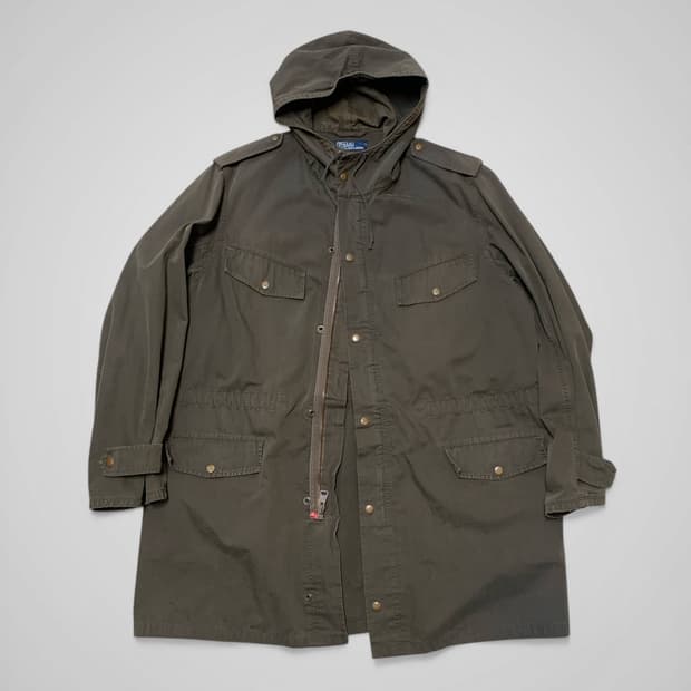 [L]폴로 후드 야상 점퍼 카키