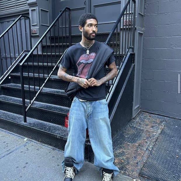 빈티지 롤링스톤즈 1989 북미 투어 반팔