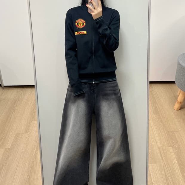 나이키 맨체스터 유나이티드 DHL 블랙 트랙탑 져지