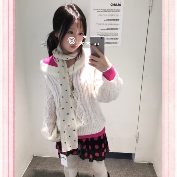 타미힐피거 마젠타 도트 괴짜 코디세트