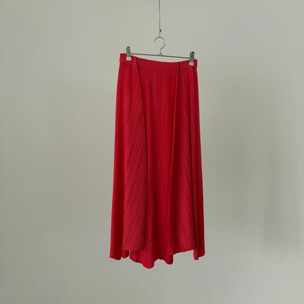Ruffled Panel Pleated Skirt