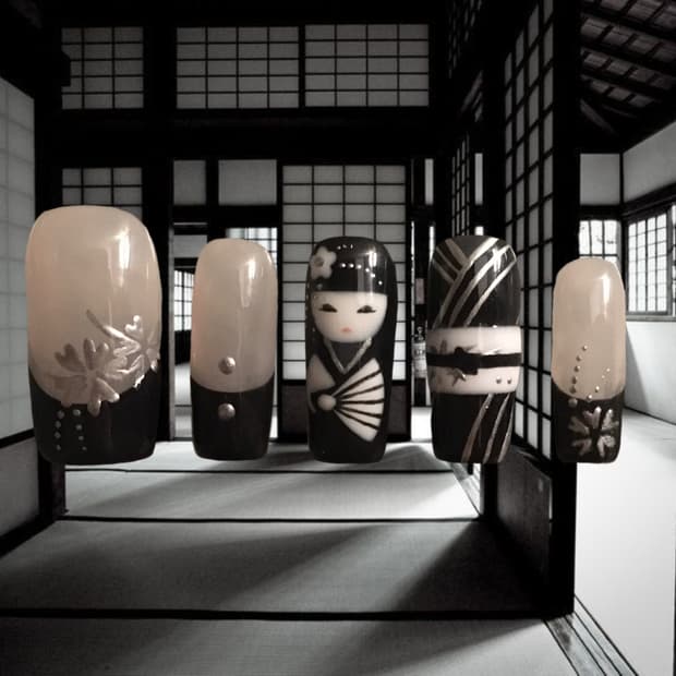 KOKESHIꫂ❁/ 일본 고케시 인형 오리엔탈 네일팁 프레스온 네일