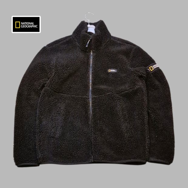 M 내셔널지오그래픽 블랙 후리스집업 