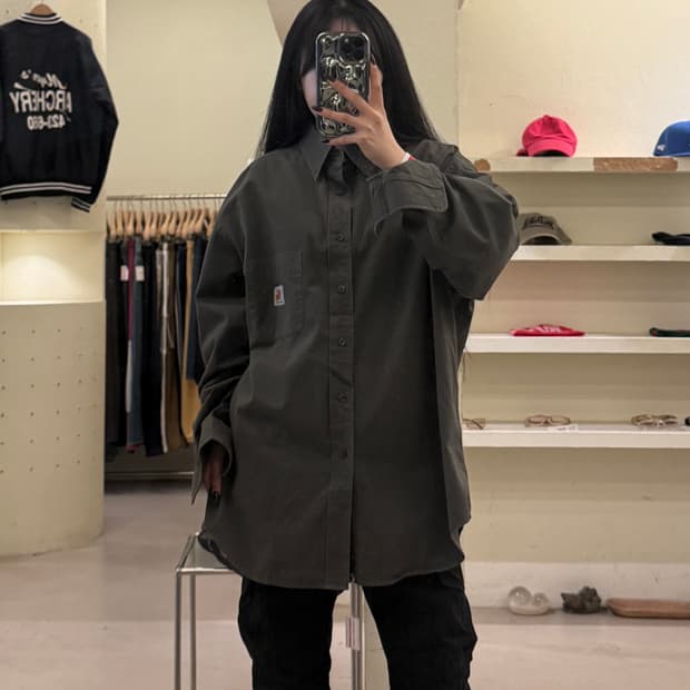 칼하트 빈티지 버튼다운 워크셔츠 카키 U1623