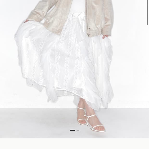 더티스 메종 쉬폰 레이스 맥시 스커트 s