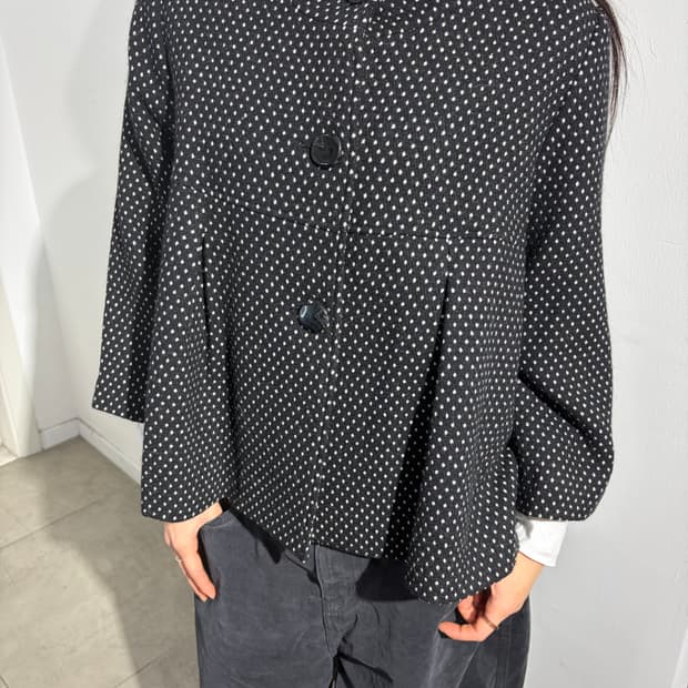 일본빈티지 도트 플레어 코트