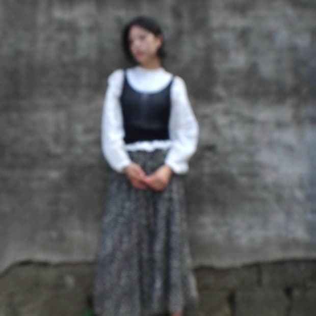 Pebble banding skirt / black