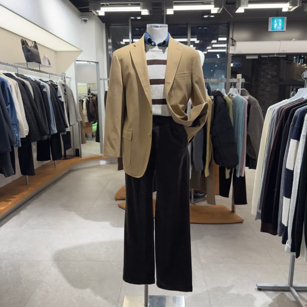 제이프레스 베이지 울 금장 블레이저