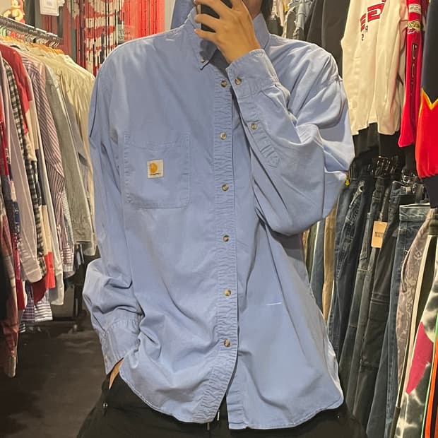 [IM] carhartt 칼하트 블루 긴팔셔츠