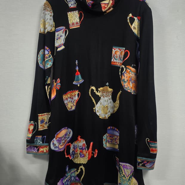 레오날드 실크 혼방 원피스 L사이즈