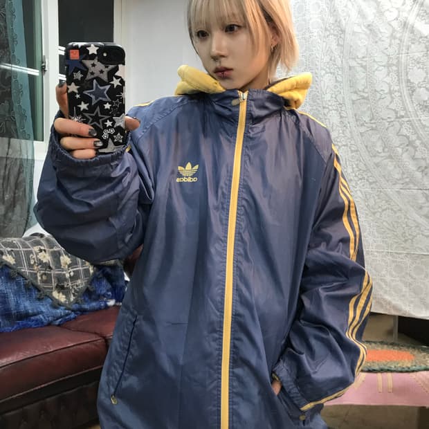 아디다스 오알 스트라이프 홑겹 바람막이 자켓 