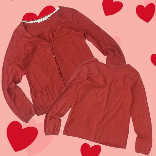 🍄레드 오렌지 러블리 가디건 🍄 그런지 히피 에스닉 레이어드