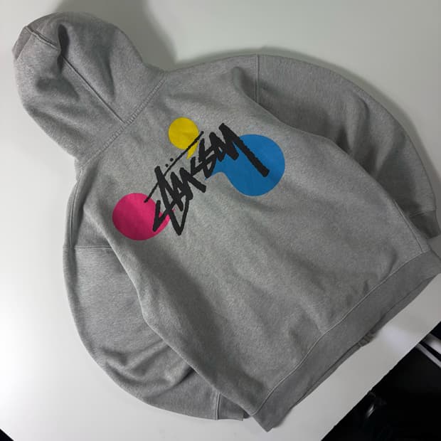 Stussy  스투시 00,s 그래픽 파커 그레이 후드집업 