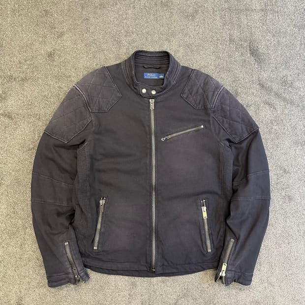 폴로 랄프로렌 블랙 바이커 자켓 L