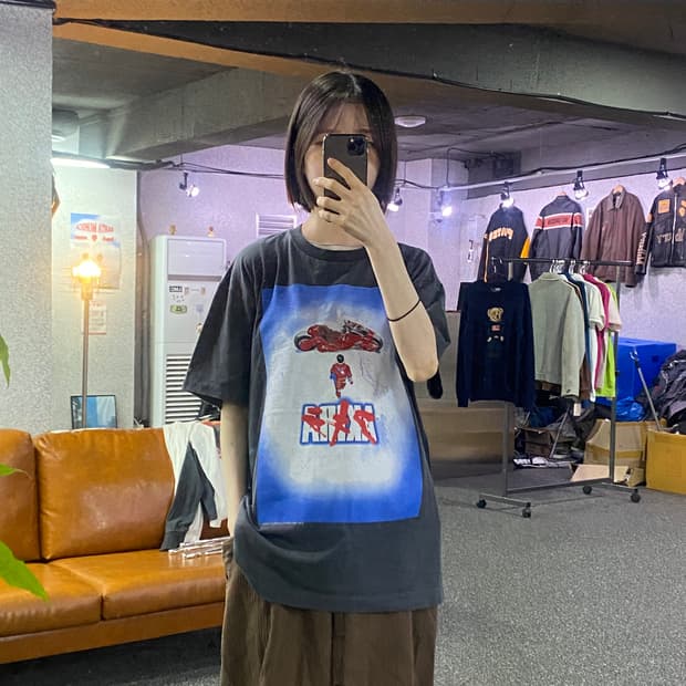 빈티지 아키라 애니메이션 그래픽 반팔티 B5021