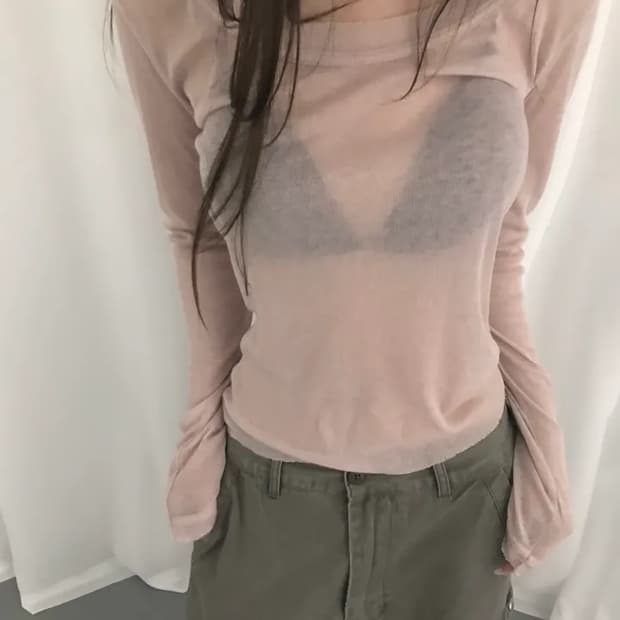 유넥 시스루 니트