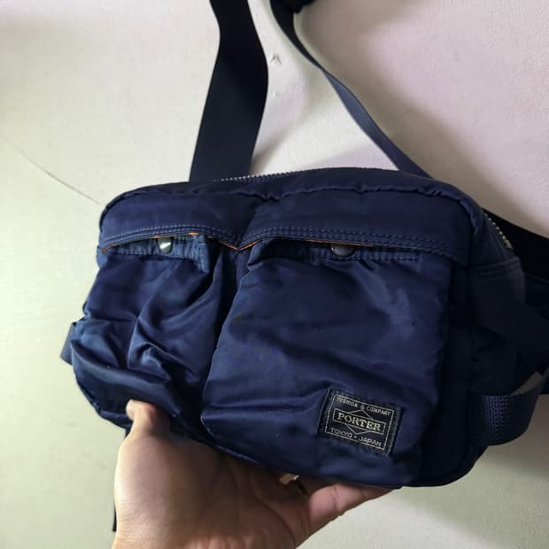 요시다포터 X스투시 탱커 웨이스트백 아이언블루